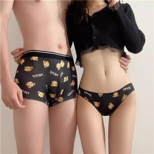 ペアレディースショーツ下着カップル男女2着セットセクシーペアsexyブランドヒップハンガーペアカップ...