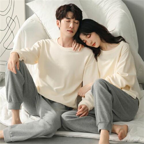 ペアパジャマペア長袖冬ペアパジャマカップルペアルームウェア結婚祝いプレゼント春秋パジャマカップルペア