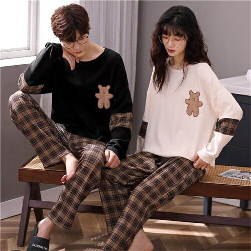 ペアパジャマパジャマペア冬ペアパジャマカップルペアルームウェア結婚祝いプレゼント春秋敬老の日長袖カッ...