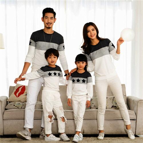 親子親子ペアプレゼントペアルックベビー男の子女の子ベビー服ペアルック親子ペア長袖Tシャツ親子ペアパパ