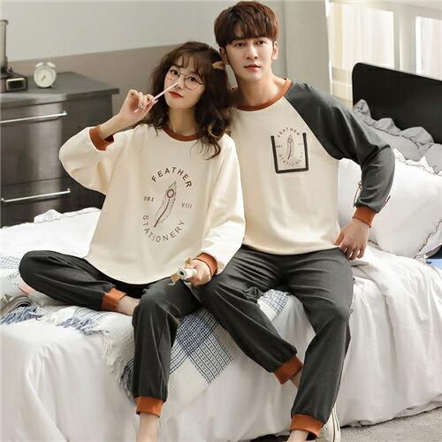 ペアパジャマパジャマペア冬ペアパジャマカップルペアルームウェア結婚祝いプレゼント春秋敬老の日長袖カッ...