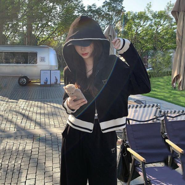 ジャージセットアップ女の子上下セットレディース春カジュアルパーカー韓国高級2点セットジャージおしゃれ...