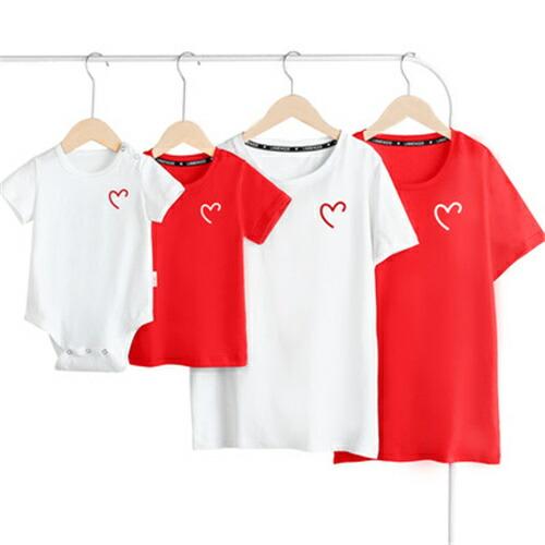 親子家族お揃いペアルックｔシャツ夏服親子コーデ親子ペアｔシャツ半袖コーデ夏Tシャツtシャツブランド