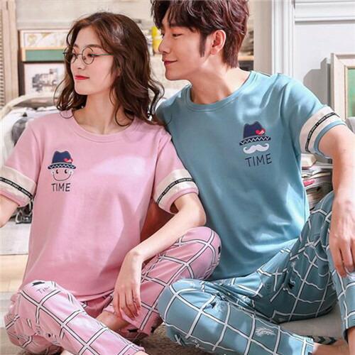 ペアペアパジャマカップルパジャマ夏ペアルームウェア半袖春夏カップルペアルームウェアパジャマおしゃれ