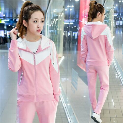 ジャージ春秋上下セットレディースジャージセットアップ女の子おしゃれ上下スウェット長袖冬セットアップ