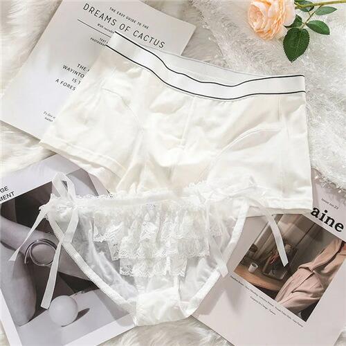 ペアレディースショーツ下着カップル男女2着セットセクシーペアsexyブランドヒップハンガーペアカップ...