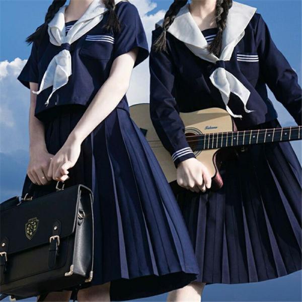 セーラー服制服高校生セットアップリボンコスプレ大きいサイズ半袖上下セット長袖JK女子学園祭レディース