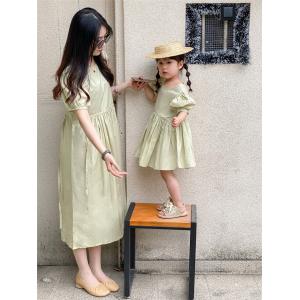 親子夏服親子コーデペアルックワンピース夏女性半...の詳細画像4