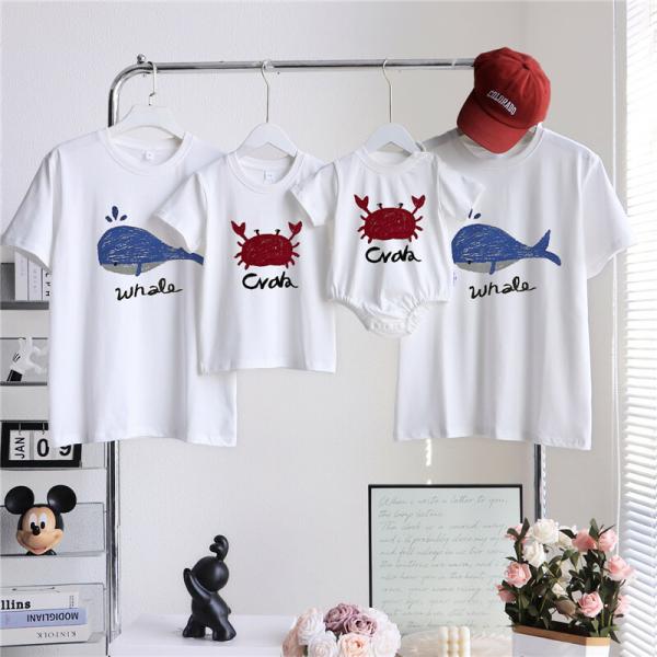 親子親子コーデ赤ちゃんペアルックｔシャツ夏ペアカジュアル女子ゆったり半袖夏服親子ペアルックペアｔシャ...