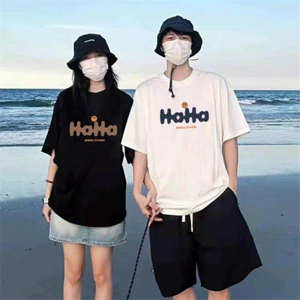 カップルペアルックカップルペアtシャツブランドtシャツ夏セットアップファッション半袖高級春夏服