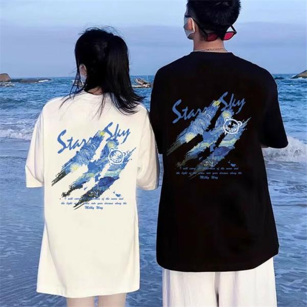 カップルペアルックカップルペアtシャツブランドトップス夏ファッション半袖綿高級春夏服