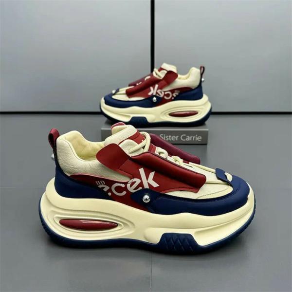 厚底靴細身スニーカーメンズ運動靴ローカットおしゃれカジュアルストリートコーデきれいめ身長アップスニー...