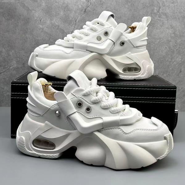 厚底スポーツシューズきれいめスニーカーメンズ運動靴ローカットおしゃれ身長アップストリートコーデ高級ダ...