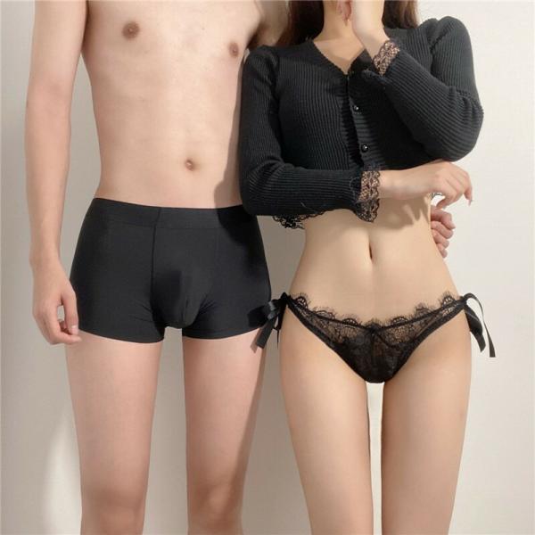 ペアペアsexy下着カップル男女2着セットショーツセクシー着心地良いレース薄手セクシーパンツブランド