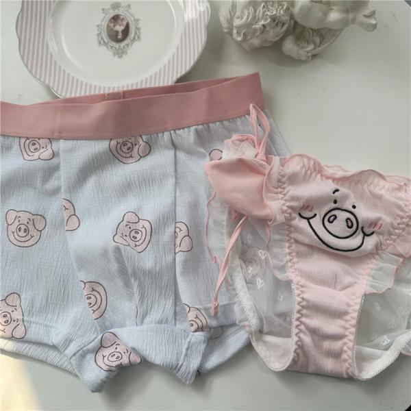 ペアブランドハンガー下着カップル豚かわいい学生ジャンスカセクシーペアパンツ女性ショーツ