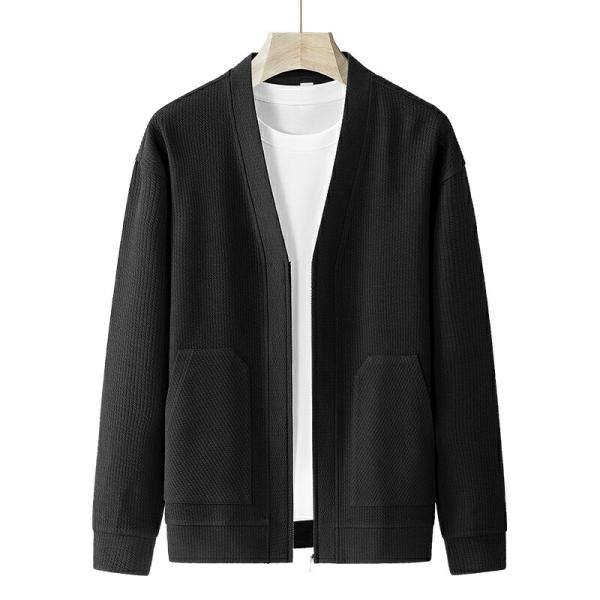 メンズ秋春夏カーディガンカジュアルビジネスアウター大きいサイズジャケット無地ニットニットカーディガン...