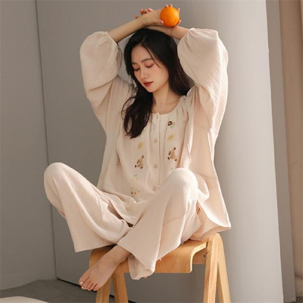 マタニティパジャマ春夏パジャマ長袖春産後マタニティ綿マタニティルームウェア授乳ギフトルーム