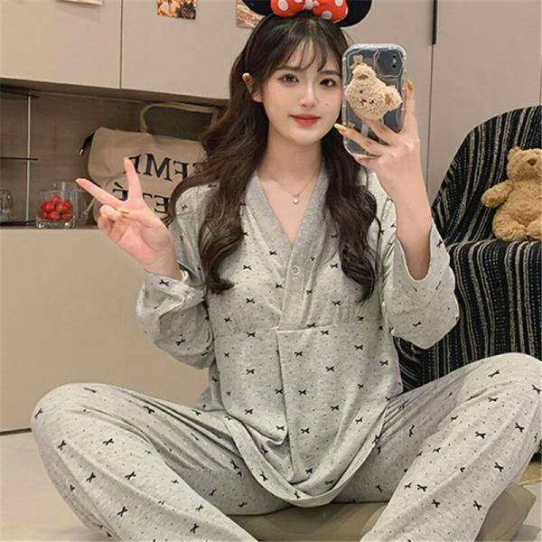 マタニティパジャマ春夏パジャマ長袖春産前産後マタニティマタニティルームウェア授乳ギフトルーム