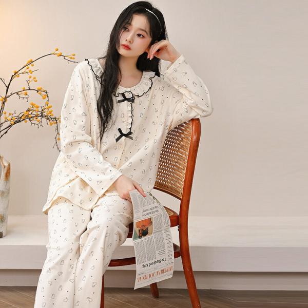 マタニティ長袖マタニティパジャマ前開き長袖春産後マタニティ前開き綿通気性ルームウェア授乳