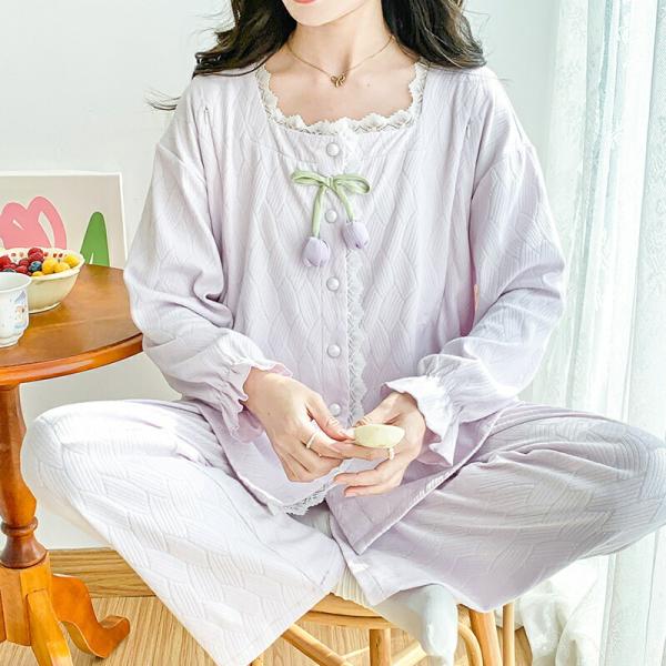 マタニティ授乳パジャマパジャマ長袖春産後セットアップマタニティ綿マタニティルームウェア春夏ギフト