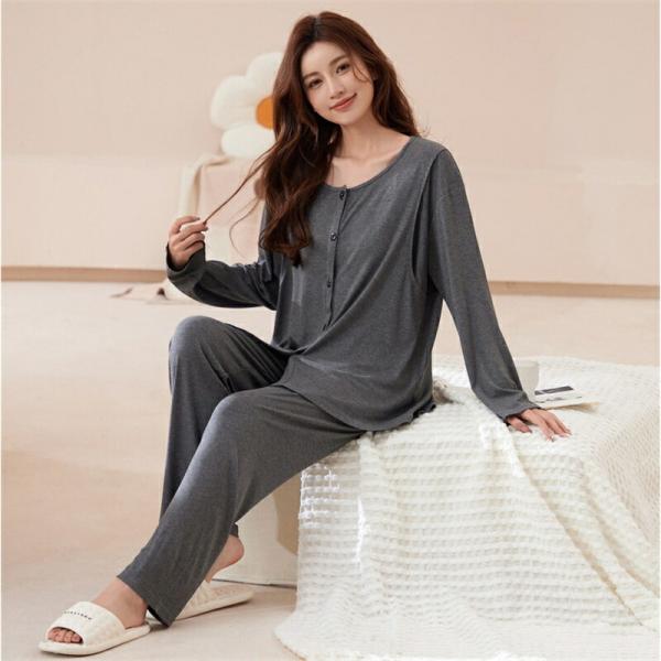 マタニティ授乳パジャマパジャマ前開き長袖春産後マタニティ薄手マタニティルームウェア春夏ギフト