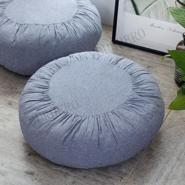 フロアクッション 厚手 座布団 カバー取り外し可能 洗える 丸型 丸クッション ふかふか シンプル ...