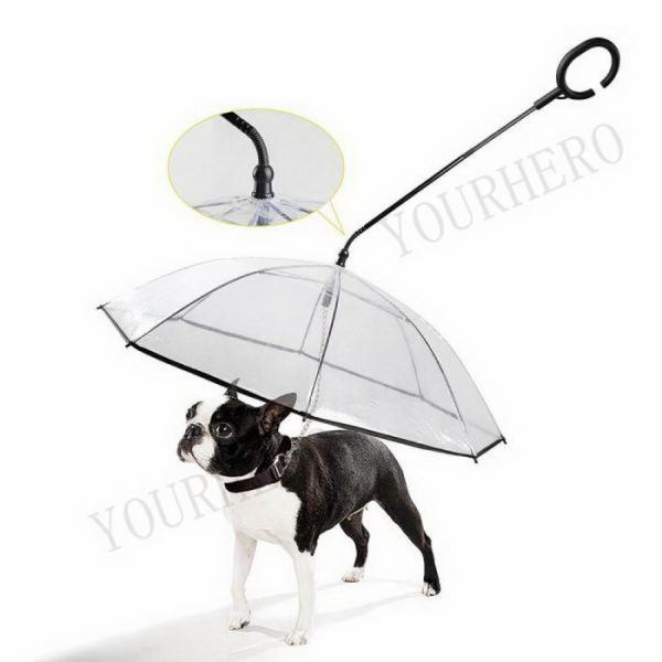 ペット用傘 チェーンイ付きペット用品 レイングッズ アンブレラ 犬用傘 雨具 透明雨の日に散歩わんち...