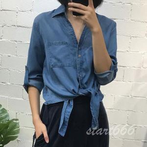 デニム 前結びシャツの商品一覧 通販 Yahoo ショッピング