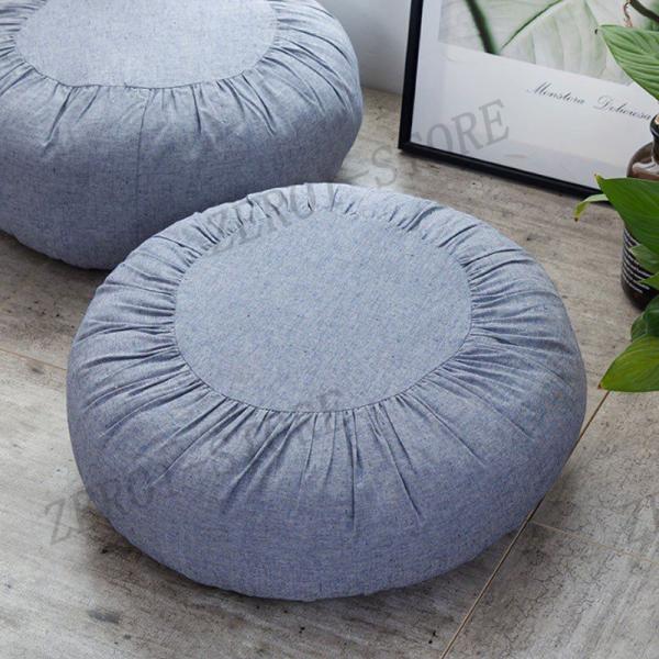 フロアクッション 厚手 座布団 カバー取り外し可能 洗える 丸型 丸クッション ふかふか シンプル ...