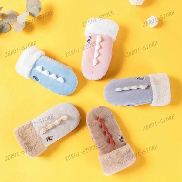 子供 キッズ 雪用手袋 ミトン あったか 防寒 可愛い 恐竜 冬 秋 防風 ボア もこもこ ふわふわ...