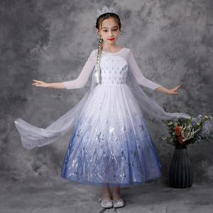 エルサドレス アナと雪の女王２ ディズニープリンセスドレス 子供 コスチュームドレス エルサ アナ キッズ 子供 エルサワンピース ホワイト 白 ドレス 4点セット