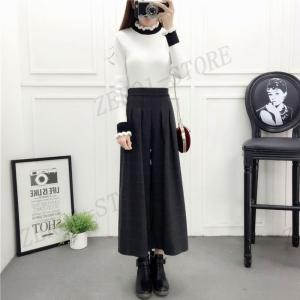 レディース 秋冬 ガウチョパンツ ワイドパンツ...の詳細画像4