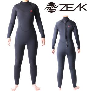 ZEAK(ジーク) セミドライ ウェットスーツ レディース 女性用 6×4mm セミドライスーツ バックジップ セミドライウエットスーツ｜zero1surf