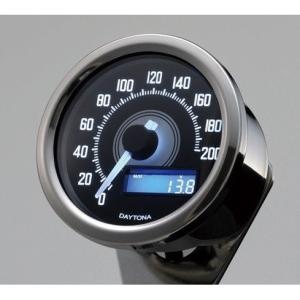 VELONA 電気式スピードメーター 200km/h バフボディー ブラックパネル/ホワイトLED