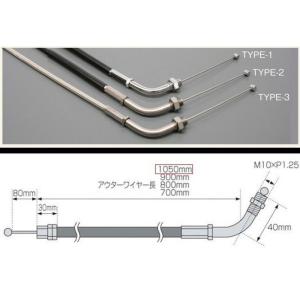 TMR用 スロットルワイヤー タイプ2 1050mm ステン金具/アウターブラック（引き戻し共通）
