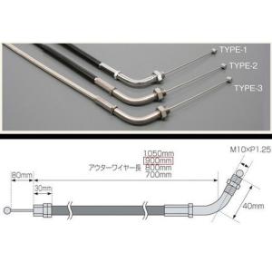 TMR用 スロットルワイヤー タイプ3 900mm ステン金具/アウターメッシュ（引き戻し共通）