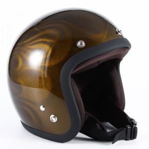 JG-15 GHOST FLAME ゴールド グロス仕上げ ジェットヘルメット 72JAM