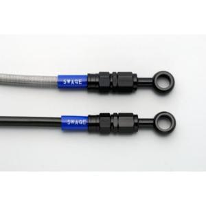 フロントブレーキホースキット クリアホース ブラック