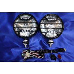 12V100W用カバー付き大型ハロゲンフォグランプクリアタイプ左右2個セット
