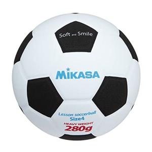 ミカサ(MIKASA) ジュニア サッカーボール 4号 スマイルサッカー (小学生全般) 約280g ホワイト/ブラック 貼りボール SF4｜zerokara-kobo