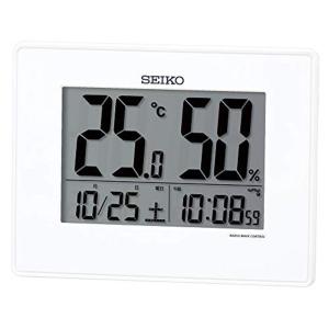 セイコークロック 置時計 電波 デジタル 掛置兼用 カレンダー 温度 湿度 表示 大型画面 白 127×165×26mm SQ798W｜zerokara-kobo