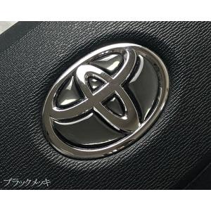 トヨタ ステアリング エンブレムシート ブラックメッキ ハンドル用 SDH-T01 樹脂盛立体3D加工 ZEROWIN