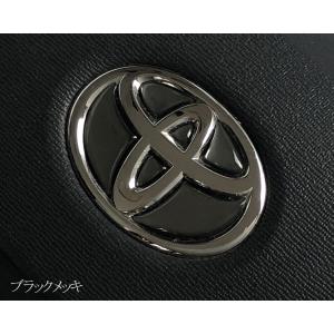 トヨタ ステアリング エンブレムシート ブラッ...の詳細画像3