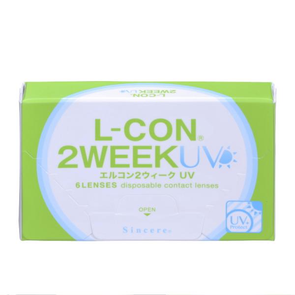 コンタクト エルコン 2ウィーク UV 1箱6枚 2週間交換 L-con 2week UV加工 ツー...