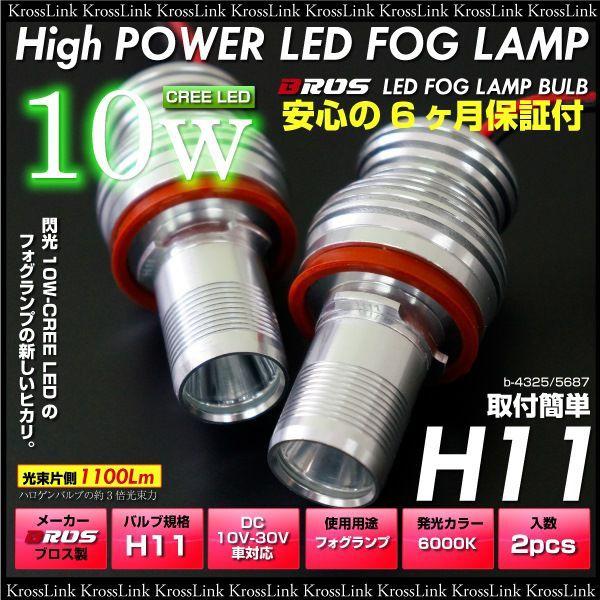 H11 LED フォグ フォグランプ ハイパー CREE LED 10W 白 ホワイト プロジェクタ...