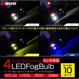 フォグランプ LED 4色 フォグライトキット リモコン切替 2500lm 12V H1 H3 HB3 HB4 H7 H8 H9 H11 H16jp PSX26w