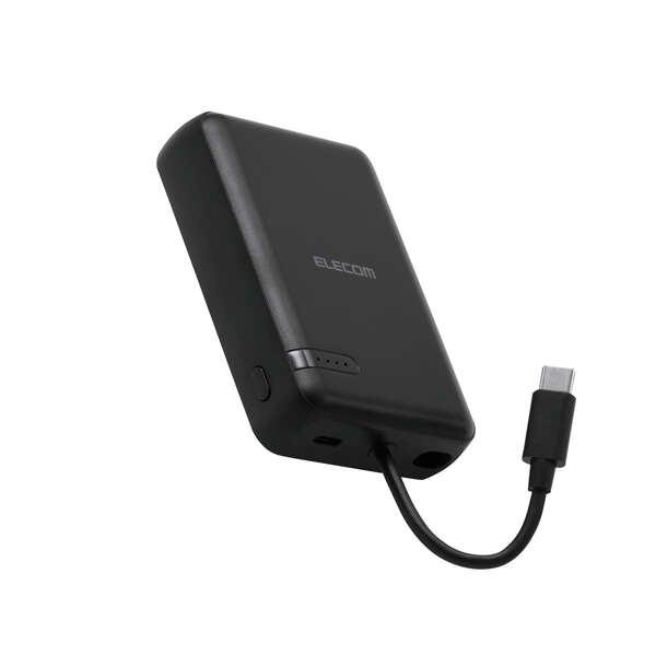 モバイルバッテリー 10000mAh  USB PD最大20W対応 USB-C×1ポート搭載 ケーブ...
