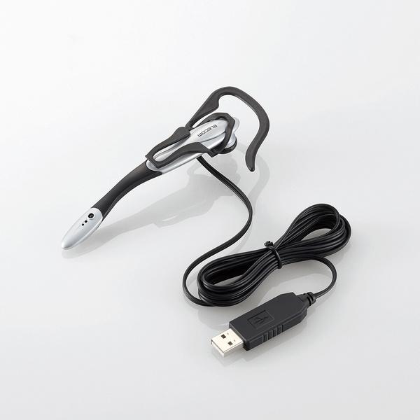 ヘッドセット スマホ/タブレットPC用 片耳イヤーフックタイプ USB-A接続 周囲の音も聞こえ、コ...