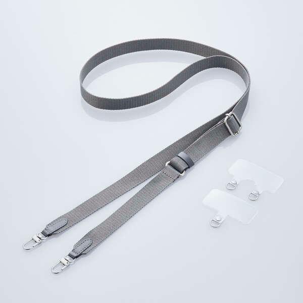 スマートフォン用ショルダーストラップ フラットタイプ ベルト幅が20mmと太めでどんな服装にも合わせ...