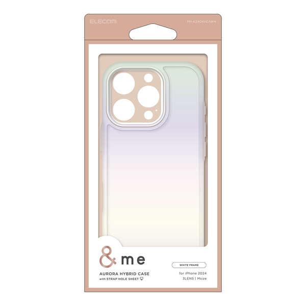iPhone16Pro用ハイブリッドケース [＆Me] 特殊設計により、背面から側面までオーロラのよ...